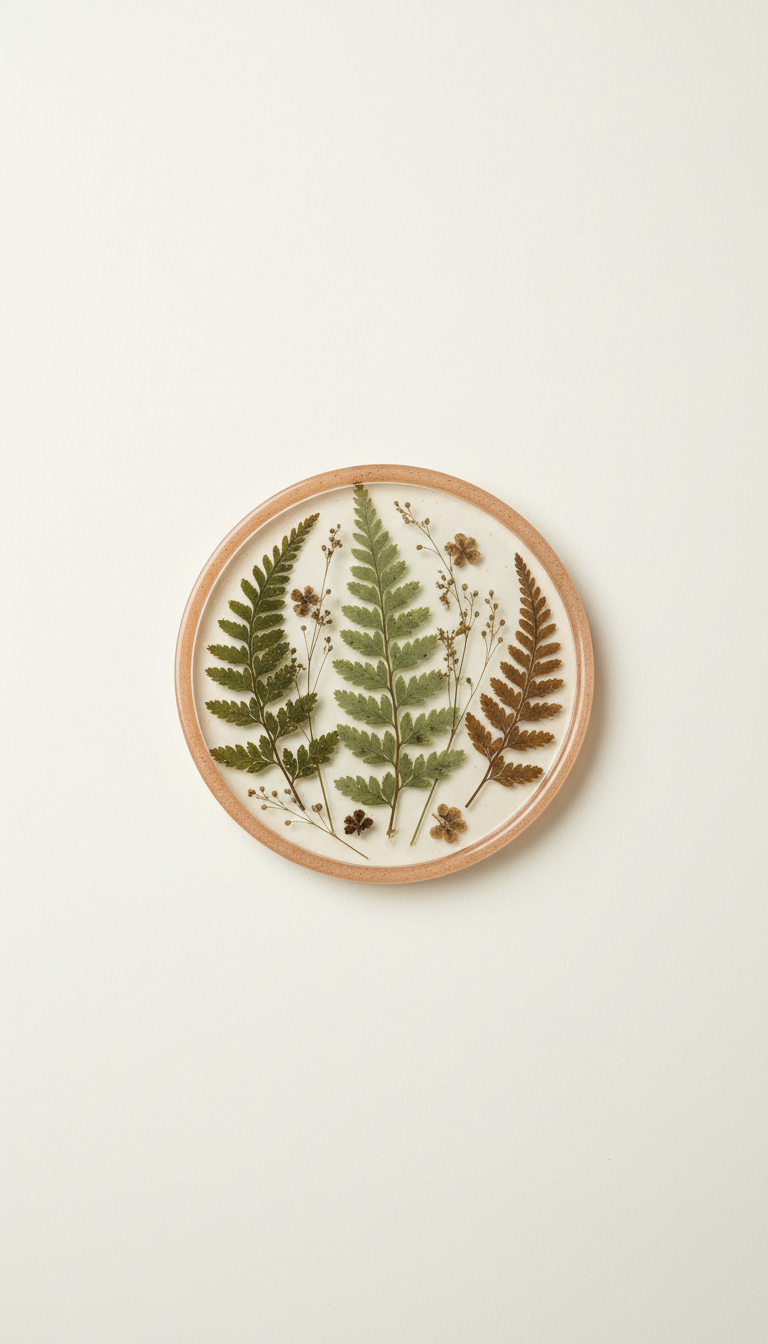 Pressed Fern Resin Coaster